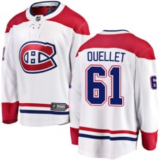 Men Montreal Canadiens #61 Xavier Ouellet Authentic White Away Fanatics Branded Breakaway NHL Jersey