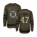 Men Boston Bruins #47 Torey Krug Authentic Green Salute to Service 2019 Stanley Cup Final Bound Hockey Jersey