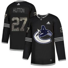 Men Adidas Vancouver Canucks #27 Ben Hutton Black Authentic Classic Stitched NHL Jersey