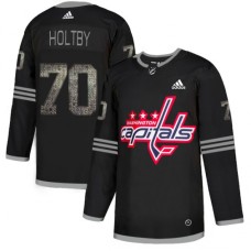 Men Adidas Washington Capitals #70 Braden Holtby Black Authentic Classic Stitched NHL Jersey