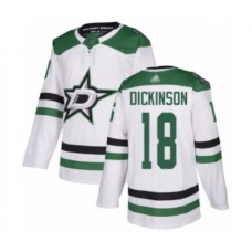 Men Dallas Stars #18 Jason Dickinson Authentic White Away Hockey Stitched Jersey