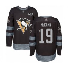 Men Pittsburgh Penguins #19 Jared McCann Authentic Black 1917-2017 100th Anniversary Hockey Stitched Jersey