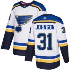 Men Adidas St. Louis Blues #31 Chad Johnson Authentic White Away NHL Jersey