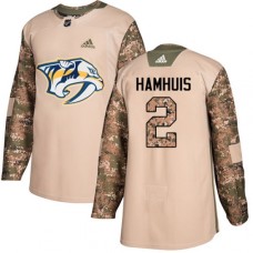 Men Adidas Nashville Predators #2 Dan Hamhuis Authentic Camo Veterans Day Practice NHL Jersey