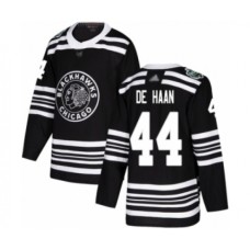 Men Chicago Blackhawks #44 Calvin De Haan Authentic Black 2019 Winter Classic Hockey Stitched Jersey