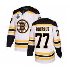 Men Boston Bruins #77 Ray Bourque Authentic White Away 2019 Stanley Cup Final Bound Hockey Jersey