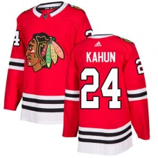 Men Adidas Chicago Blackhawks #24 Dominik Kahun Red Home Authentic Stitched NHL Jersey