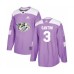 Men Nashville Predators #3 Steven Santini Authentic Purple Fights Cancer Practice Hockey Stitched Jersey