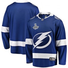 Men Tampa Bay Lightning Fanatics Branded Blue Blank Home 2020 Stanley Cup Champions Breakaway Stitched Jersey