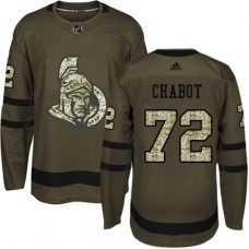 Men Adidas Ottawa Senators #72 Thomas Chabot Authentic Green Salute to Service NHL Jersey