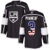 Men Adidas Los Angeles Kings #3 Dion Phaneuf Authentic Black USA Flag Fashion NHL Jersey