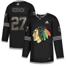 Men Adidas Chicago Blackhawks #27 Jeremy Roenick Black Authentic Classic Stitched NHL Jersey