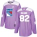 Men Adidas New York Rangers #82 Joey Keane Authentic Purple Fights Cancer Practice NHL Jersey