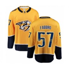 Men Nashville Predators #57 Dante Fabbro Fanatics Branded Gold Home Breakaway Hockey Stitched Jersey