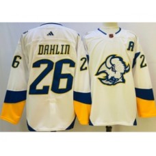 Men Buffalo Sabres #26 Rasmus Dahlin White 2022 Reverse Retro Authentic Stitched Jersey