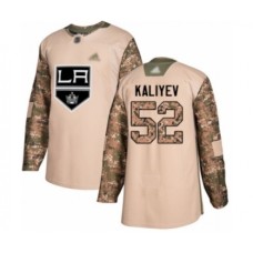 Men Los Angeles Kings #52 Arthur Kaliyev Authentic Camo Veterans Day Practice Hockey Stitched Jersey