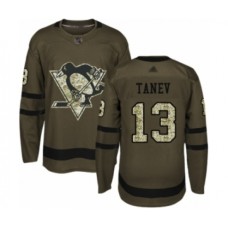 Men Pittsburgh Penguins #13 Brandon Tanev Authentic Green Salute to Service Hockey Stitched Jersey