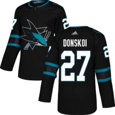 Men Adidas San Jose Sharks #27 Joonas Donskoi Premier Black Alternate NHL Jersey