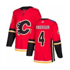 Men Adidas Calgary Flames #4 Rasmus Andersson Premier Red Home NHL Jersey