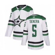 Men Dallas Stars #5 Andrej Sekera Authentic White Away Hockey Stitched Jersey