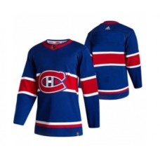 Men Montreal Canadiens Blank Blue 2020-21 Reverse Retro Alternate Hockey Stitched Jersey