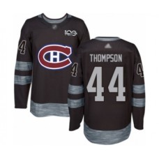 Men Montreal Canadiens #44 Nate Thompson Authentic Black 1917-2017 100th Anniversary Hockey Stitched Jersey