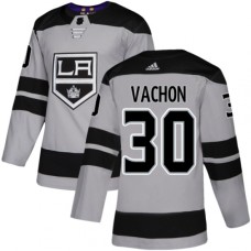 Men Adidas Los Angeles Kings #30 Rogie Vachon Premier Gray Alternate NHL Jersey