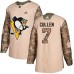 Men Adidas Pittsburgh Penguins #7 Matt Cullen Authentic Camo Veterans Day Practice NHL Jersey