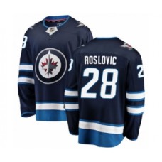 Men Winnipeg Jets #28 Jack Roslovic Fanatics Branded Navy Blue Home Breakaway NHL Jersey