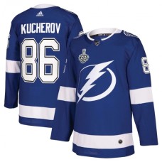 Men Tampa Bay Lightning #86 Nikita Kucherov adidas Blue 2020 Stanley Cup Final Bound Authentic Player Stitched Jersey