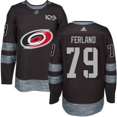 Men Adidas Carolina Hurricanes #79 Michael Ferland Black 1917-2017 100th Anniversary Stitched NHL Jersey