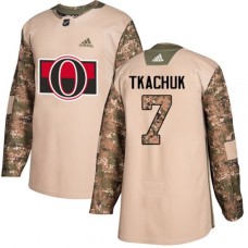 Men Adidas Ottawa Senators #7 Brady Tkachuk Authentic Camo Veterans Day Practice NHL Jersey