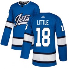 Men Adidas Winnipeg Jets #18 Bryan Little Authentic Blue Alternate NHL Jersey