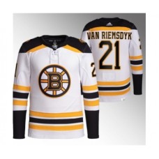 Men Boston Bruins #21 James van Riemsdyk White Stitched Jersey