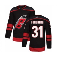 Men Carolina Hurricanes #31 Anton Forsberg Authentic Black Alternate Hockey Stitched Jersey