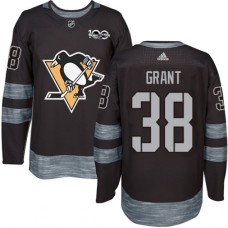 Men Adidas Pittsburgh Penguins #38 Derek Grant Authentic Black 1917-2017 100th Anniversary NHL Jersey