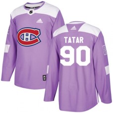 Men Adidas Montreal Canadiens #90 Tomas Tatar Authentic Purple Fights Cancer Practice NHL Jersey