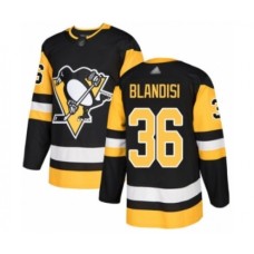 Men Pittsburgh Penguins #36 Joseph Blandisi Authentic Black Home Hockey Stitched Jersey