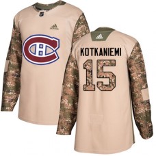 Men Adidas Montreal Canadiens #15 Jesperi Kotkaniemi Authentic Camo Veterans Day Practice NHL Jersey