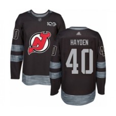 Men New Stitched Jersey Devils #40 John Hayden Authentic Black 1917-2017 100th Anniversary Hockey Stitched Jersey