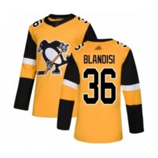 Men Pittsburgh Penguins #36 Joseph Blandisi Authentic Gold Alternate Hockey Stitched Jersey