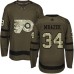 Men Adidas Philadelphia Flyers #34 Petr Mrazek Premier Green Salute to Service NHL Jersey