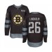 Men Boston Bruins #26 Par Lindholm Authentic Black 1917-2017 100th Anniversary Hockey Stitched Jersey