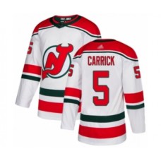 Men New Stitched Jersey Devils #5 Connor Carrick Authentic White Alternate Hockey Stitched Jersey