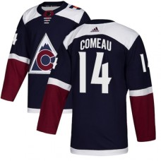 Men Adidas Colorado Avalanche #14 Blake Comeau Authentic Navy Blue Alternate NHL Jersey