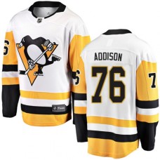 Men Pittsburgh Penguins #76 Calen Addison Authentic White Away Fanatics Branded Breakaway NHL Jersey