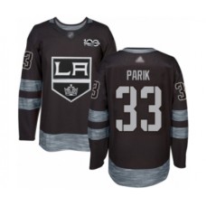 Men Los Angeles Kings #33 Lukas Parik Authentic Black 1917-2017 100th Anniversary Hockey Stitched Jersey