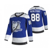 Men Tampa Bay Lightning #88 Andrei Vasilevskiy Blue 2020-21 Reverse Retro Alternate Hockey Stitched Jersey