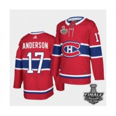 Men Adidas Canadiens #17 Josh Anderson Red Road Authentic 2021 Stanley Cup Stitched Jersey