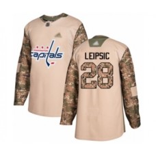 Men Washington Capitals #28 Brendan Leipsic Authentic Camo Veterans Day Practice Hockey Stitched Jersey